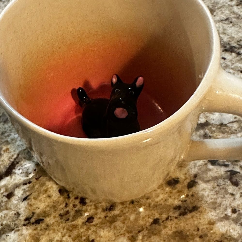 Vintage Scotty Dog surprise meets you with every drink in this special mug